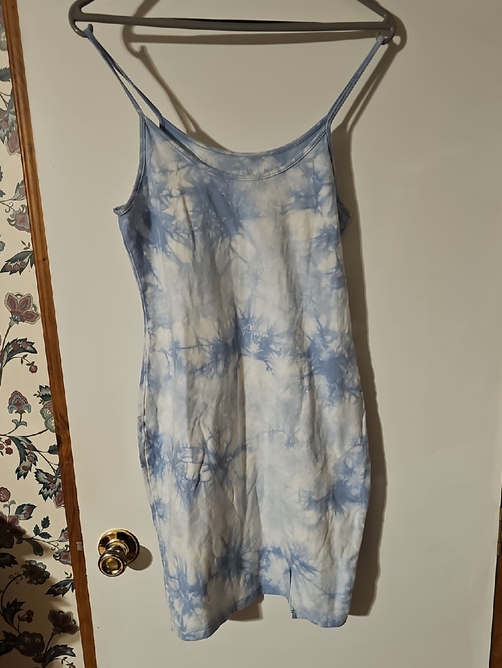 wild fable Light Blue and White Tie-Dye Slip Dress